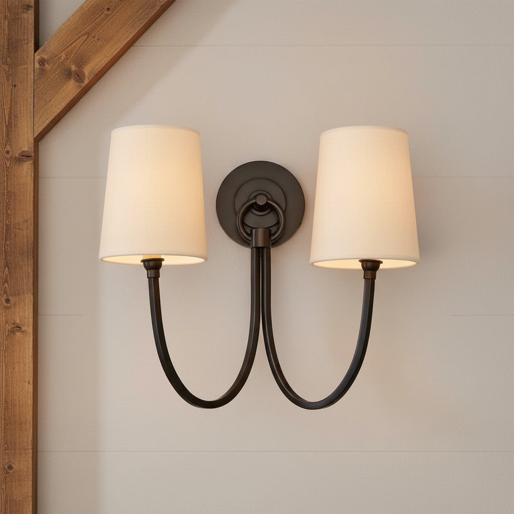Modern Double Linen Shade Wall Sconce for Bedroom Hallway Vanity Living Room - Image 10