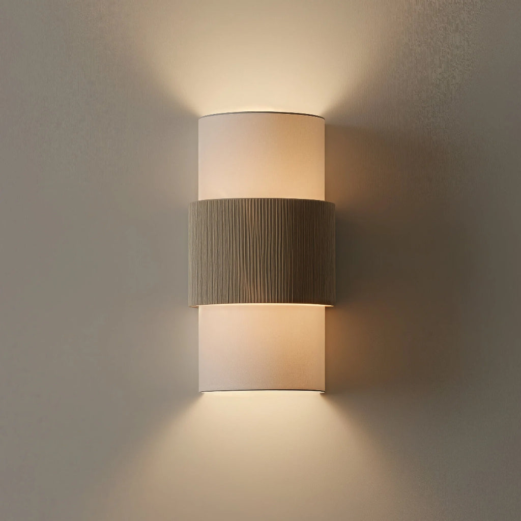 Nordic Minimalist Linen Cylindrical Wall Sconce for Bedroom Hallway Living Room - Image 8