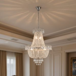 Large Gold Crystal Chandelier Modern Ceiling Light Fixture for Living Room Dining Room Hallway Bedroom